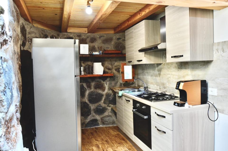 Kitchen or kitchenette, oven, stove