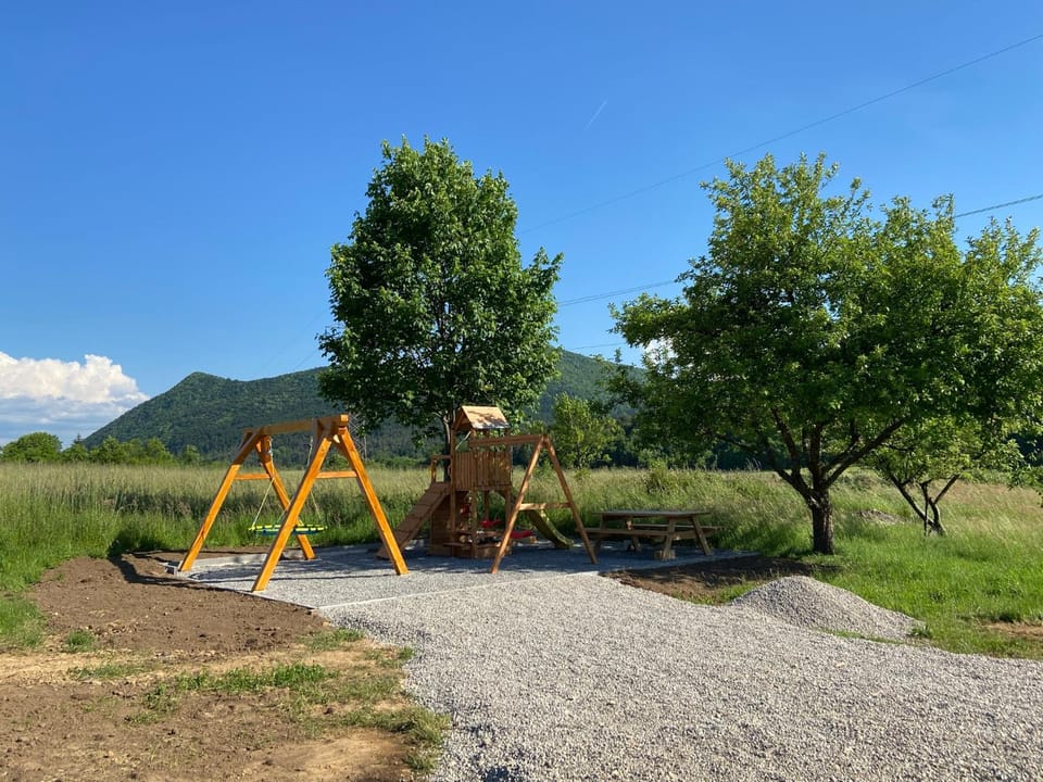 Natural landscape, Children play ground, Mountain view