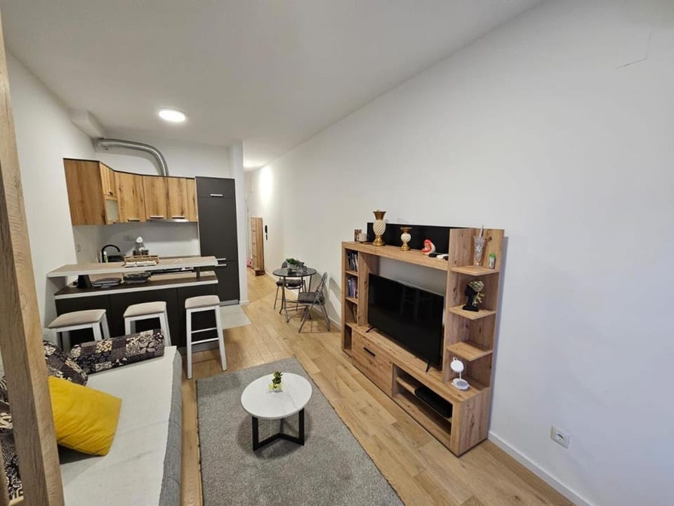 Kitchen or kitchenette, Living room, Seating area, Dining area, stove