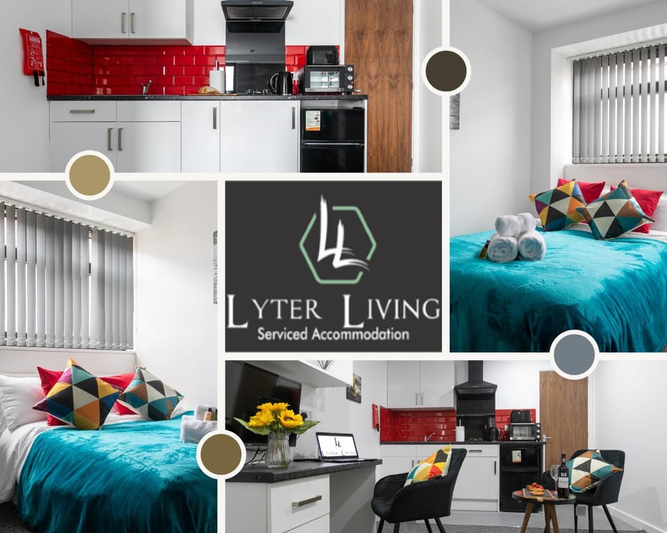 Bed, kitchen