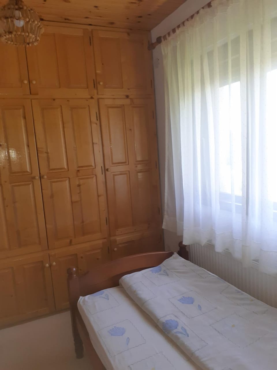 Bed, wardrobe