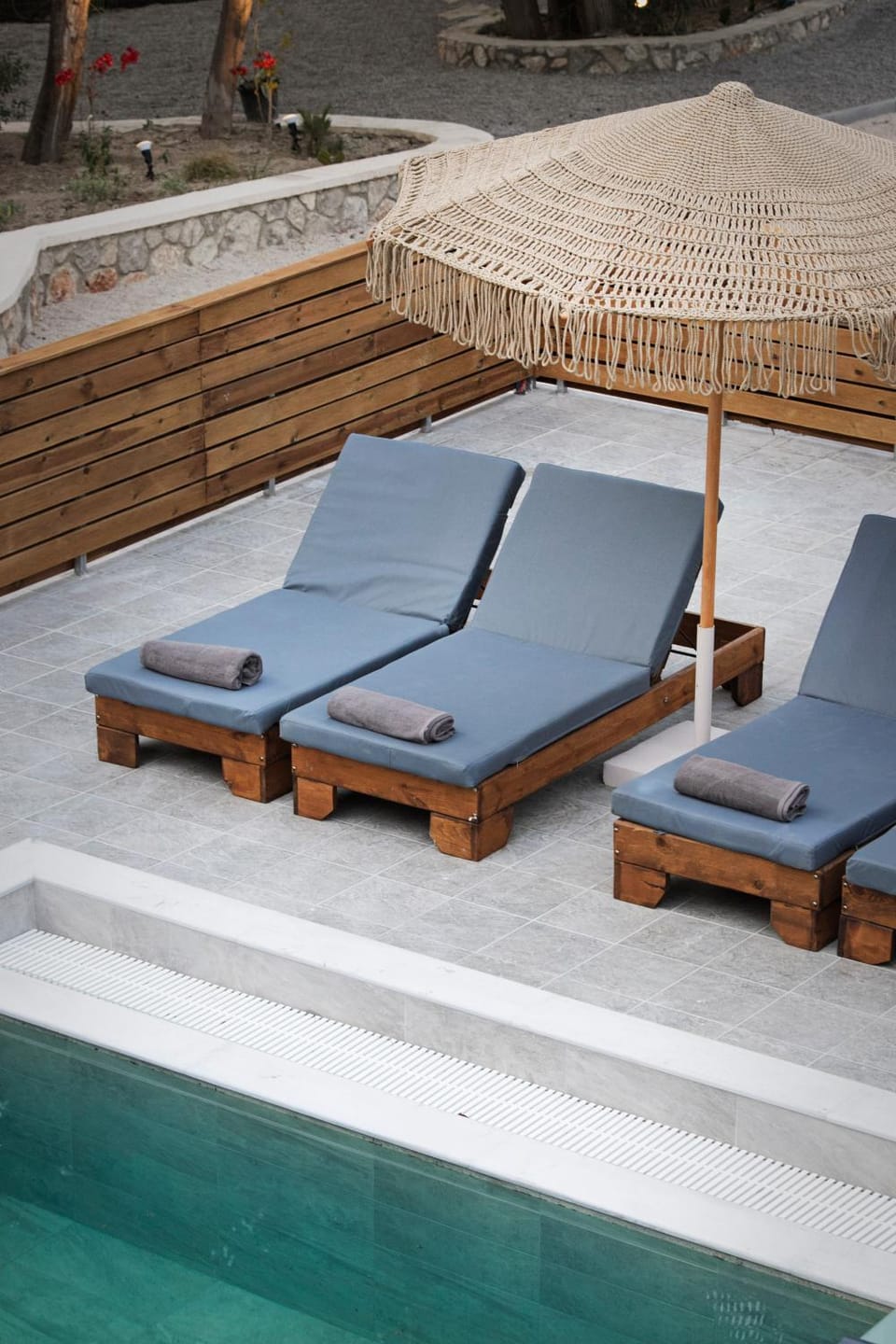 Patio, Bird's eye view, Swimming pool