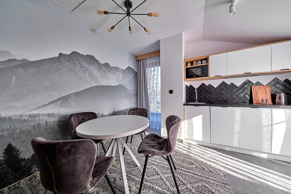 Kitchen or kitchenette, Living room, Dining area