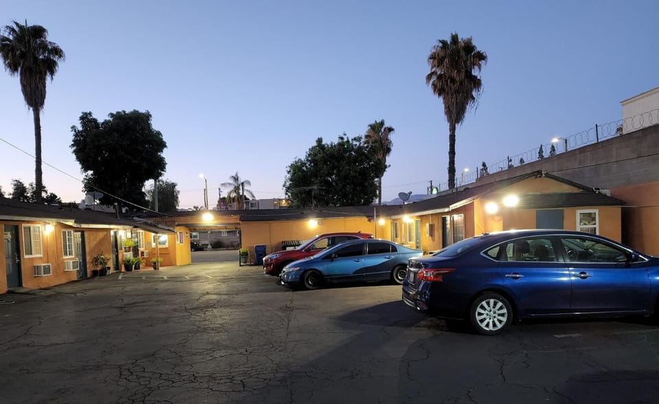 Property building, Night, Parking