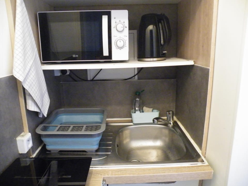 Kitchen or kitchenette, minibar, stove