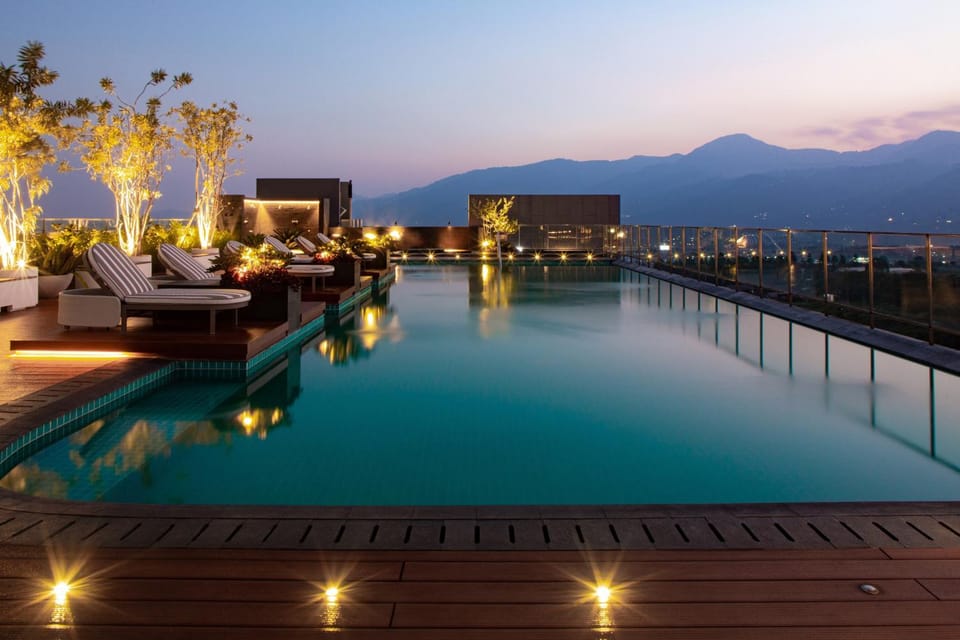 Swimming pool, Sunrise, Sunset