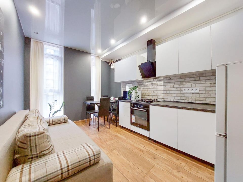 Kitchen or kitchenette, Living room, Seating area, Dining area, minibar, pet friendly, stove