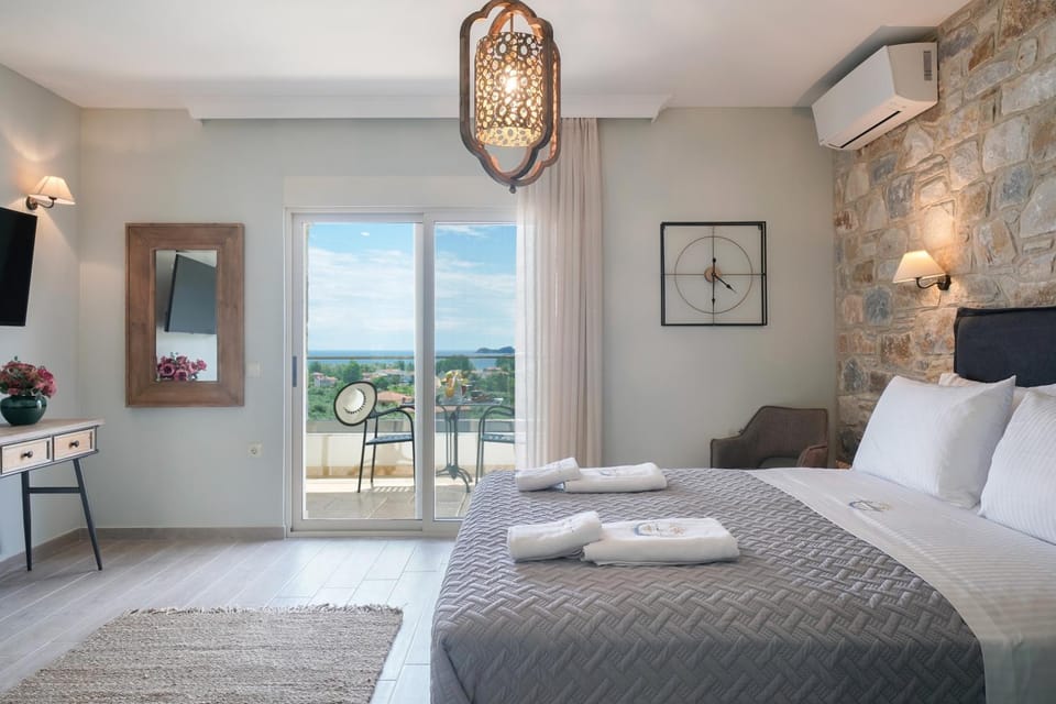 Bed, Bedroom, towels, air conditioner