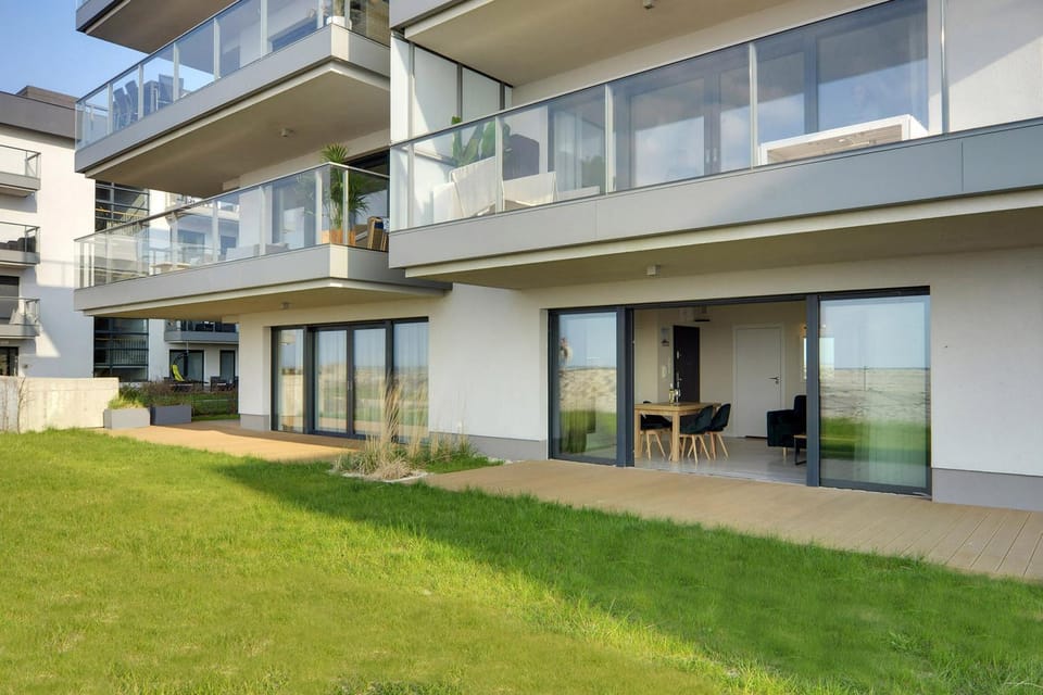 Property building, Patio, Facade/entrance, Garden, View (from property/room), View (from property/room), Garden view, Garden view, Sea view