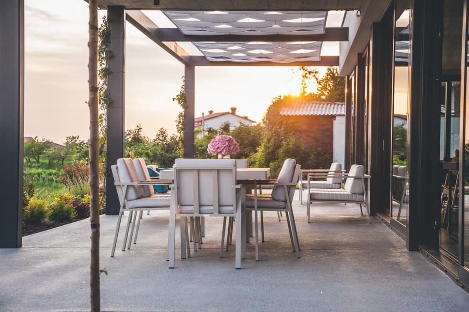 Patio, Day, Sunset
