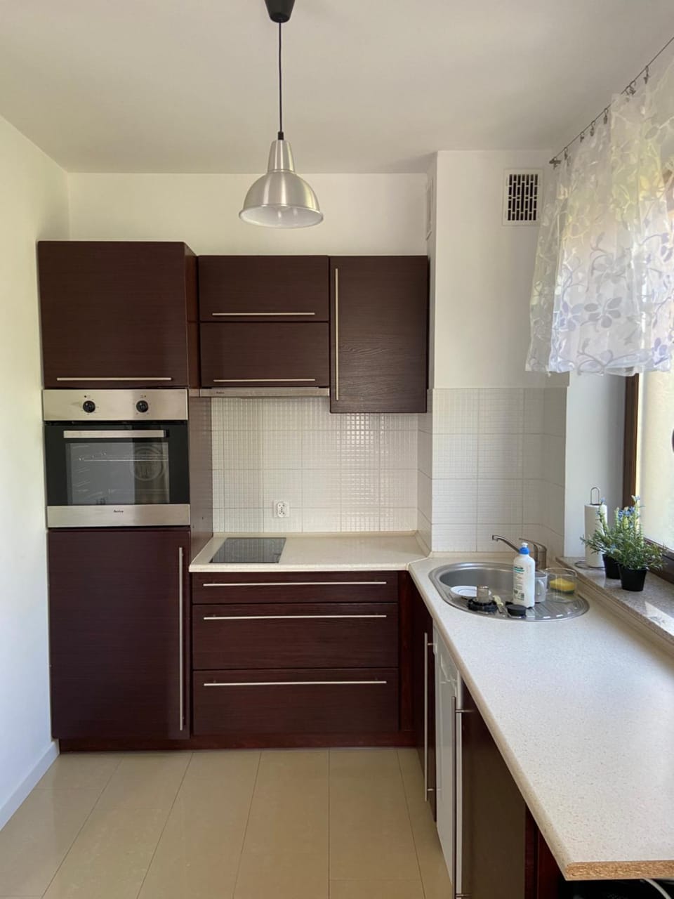 Kitchen or kitchenette, dishwasher, stove