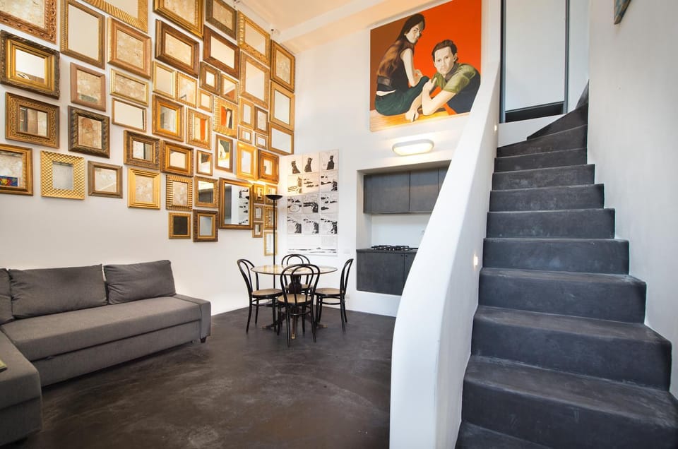 Kitchen or kitchenette, Living room, Seating area