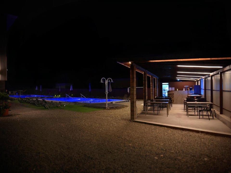 Patio, Night, Pool view, Swimming pool