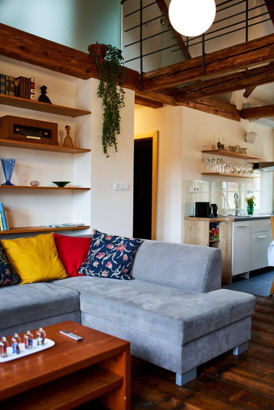 Living room, kitchen