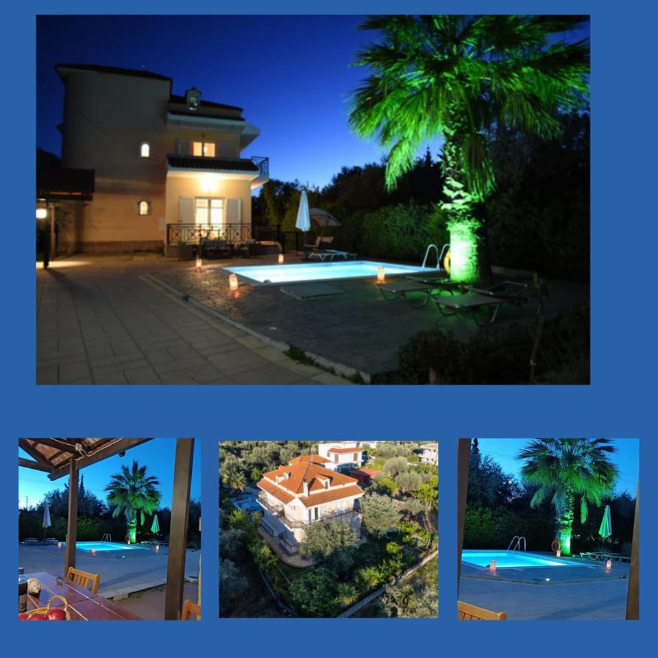 Property building, Night, Garden, Garden view, Swimming pool