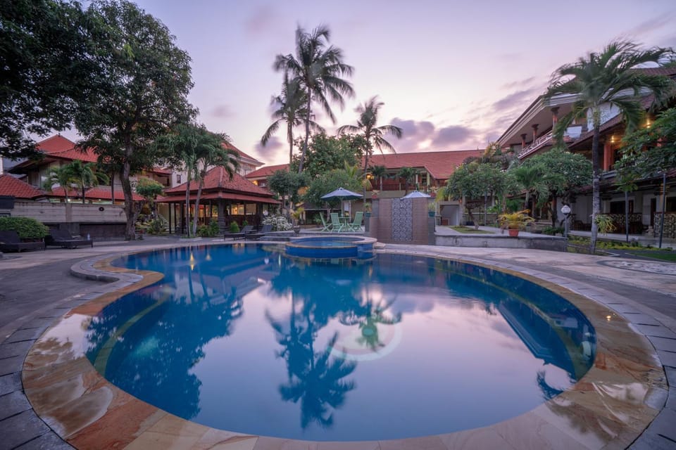 Pool view, Sunset