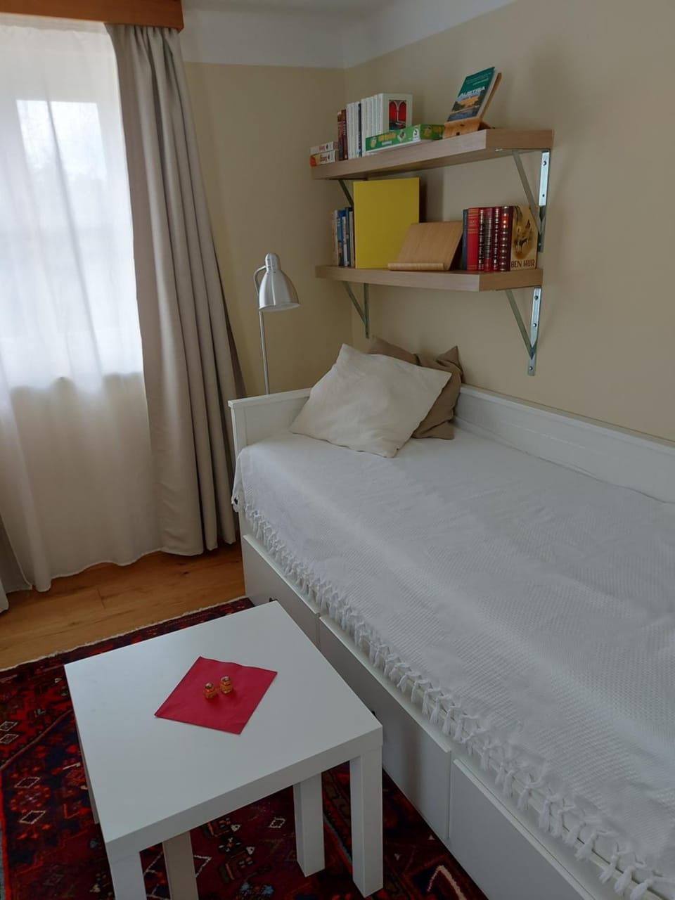 Bed, hair dresser, storage