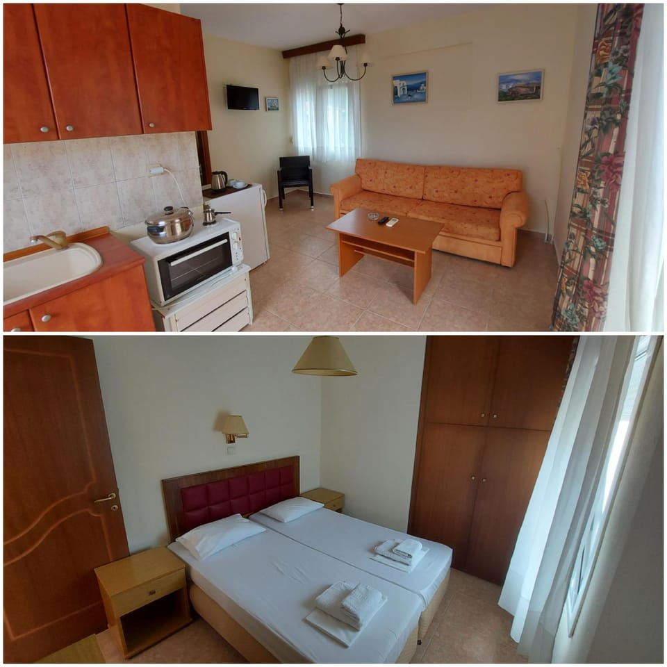 Kitchen or kitchenette, Living room, Bedroom