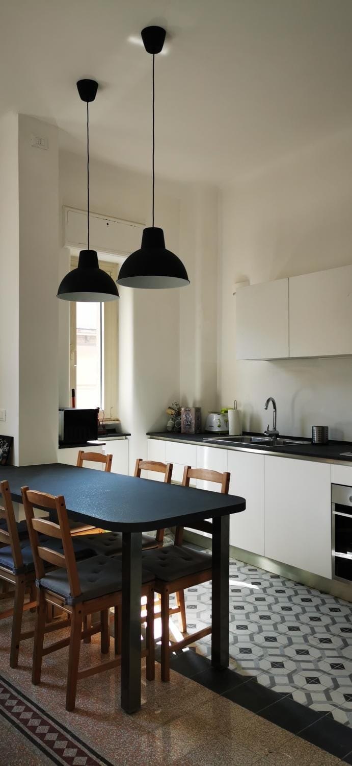 Kitchen or kitchenette, Dining area, stove