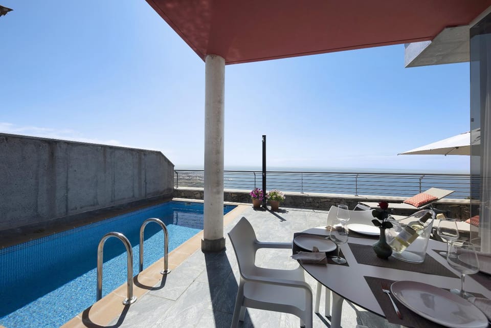 Property building, Living room, Swimming pool