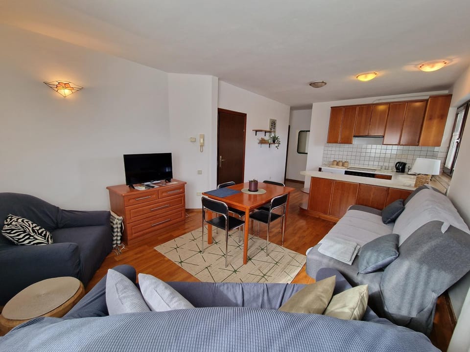 TV and multimedia, Kitchen or kitchenette, Living room, Seating area, Dining area, stove