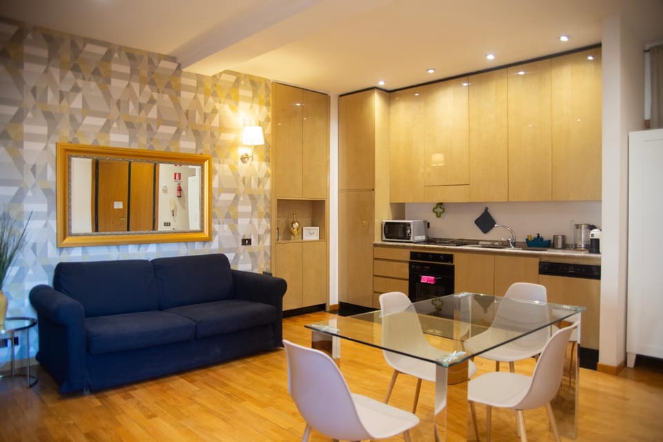 Kitchen or kitchenette, Living room, Seating area