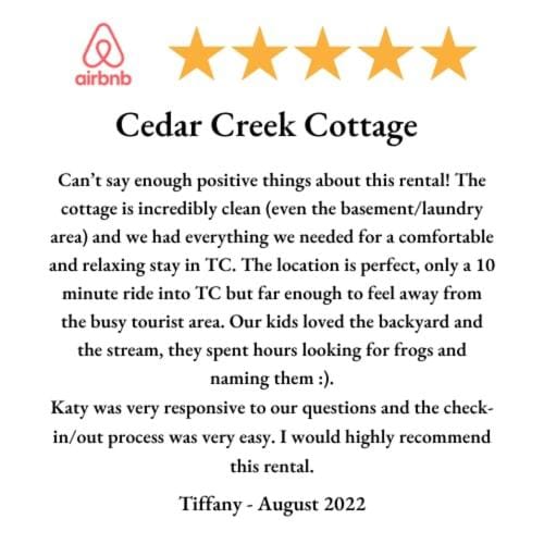 Cedar Creek Cottage Close to Downtown Traverse City Beaches and the TART Trail House in Michigan