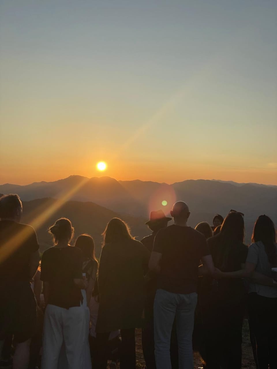 People, Natural landscape, Mountain view, Sunset, group of guests