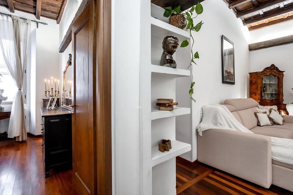 Bed, Living room, Seating area