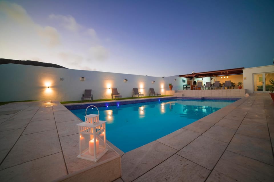 Night, Pool view, Swimming pool