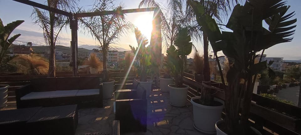 Garden view, Sunset
