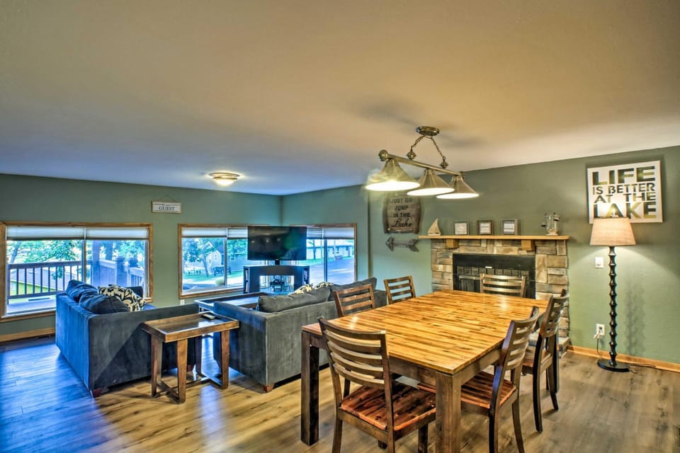 Boat Dock, Game Room: Lakefront Sunrise Beach Home House in Lake of the Ozarks