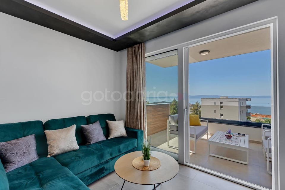 Living room, Seating area, Sea view