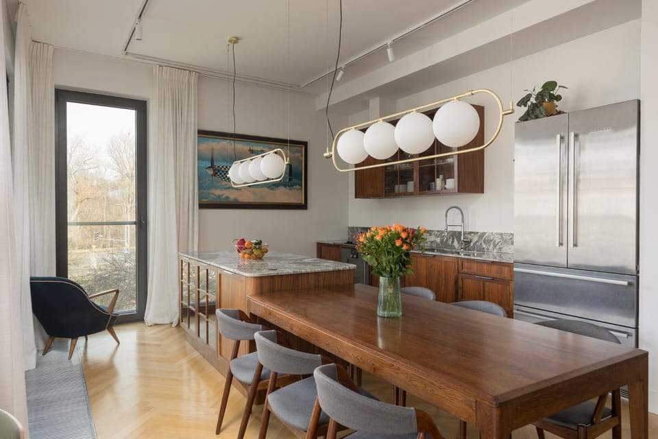 Kitchen or kitchenette, Living room, Dining area