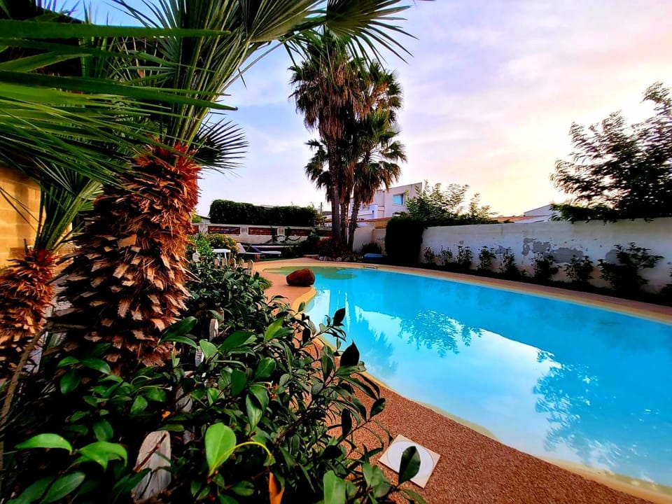 Swimming pool, Sunset