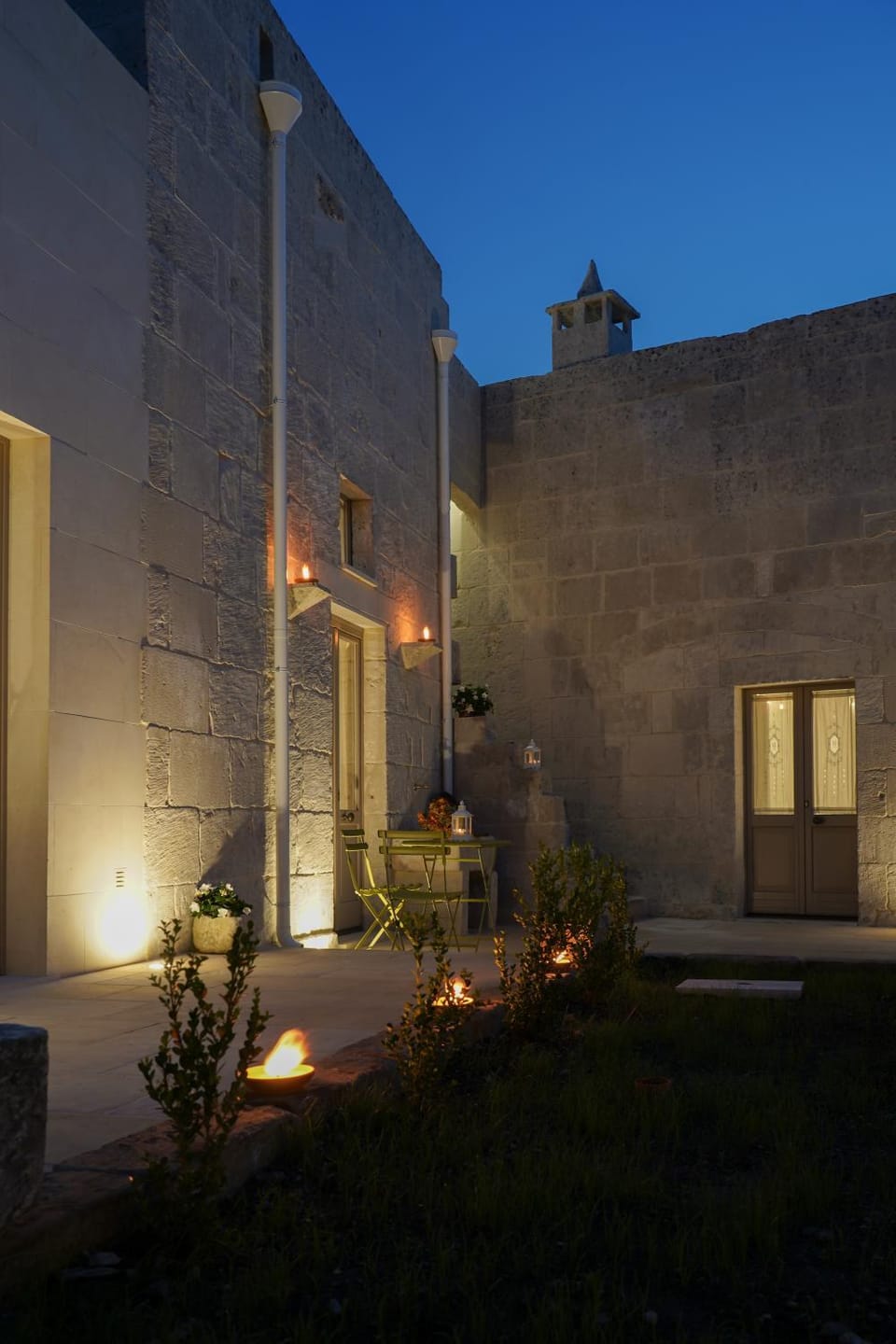 Property building, Patio, Night, Garden