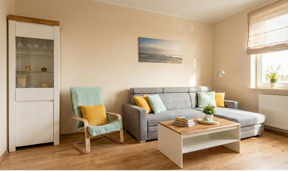 Bed, Living room, Seating area