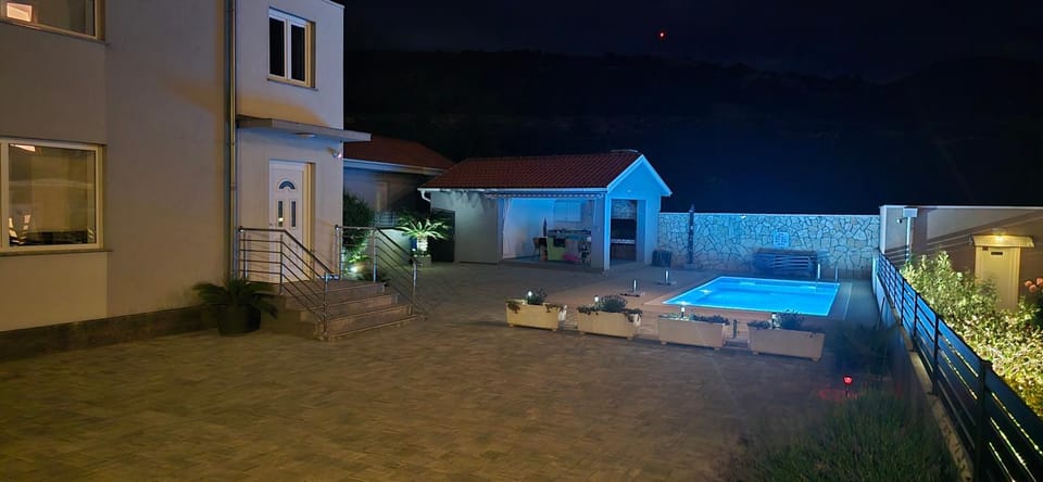 Property building, Night, Pool view, sunbed