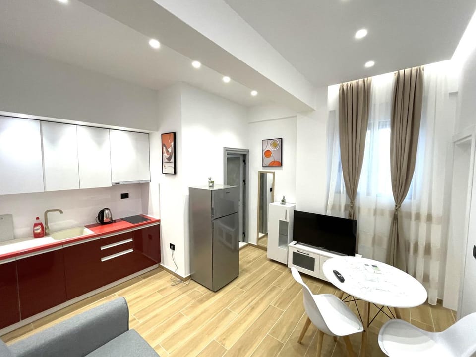 Living room, kitchen