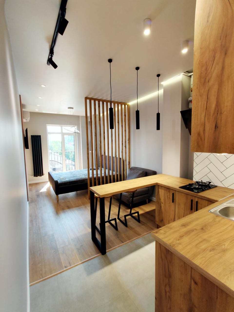 Bed, Kitchen or kitchenette, Photo of the whole room
