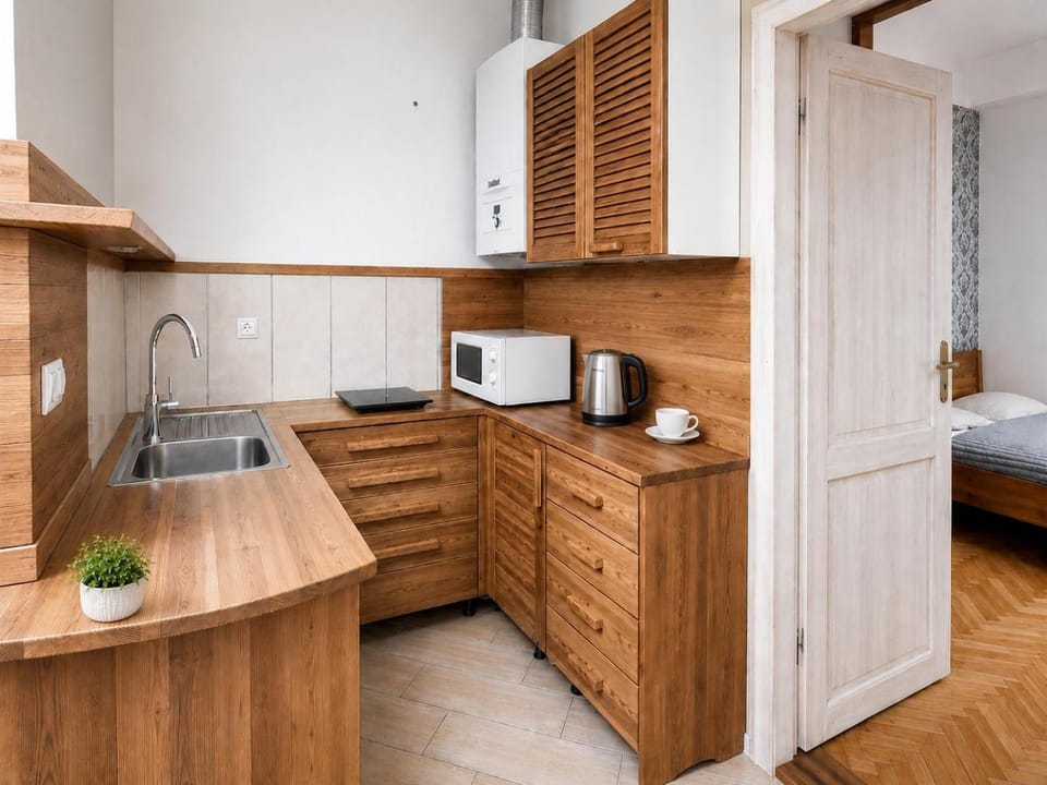 Kitchen or kitchenette, Photo of the whole room, stove