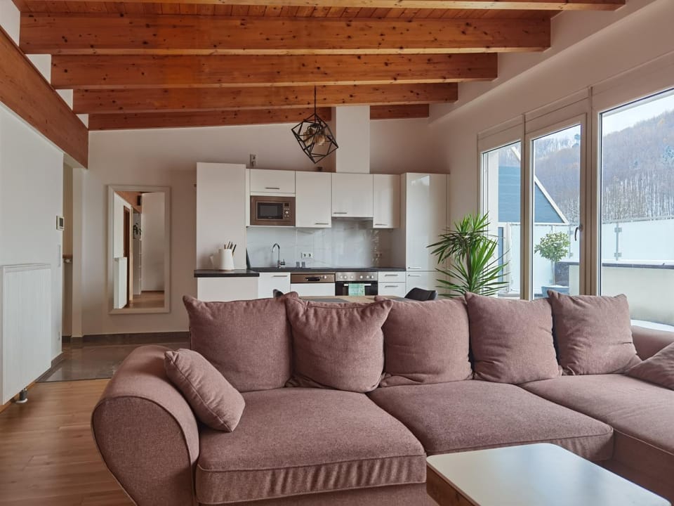 Kitchen or kitchenette, Living room, Dining area