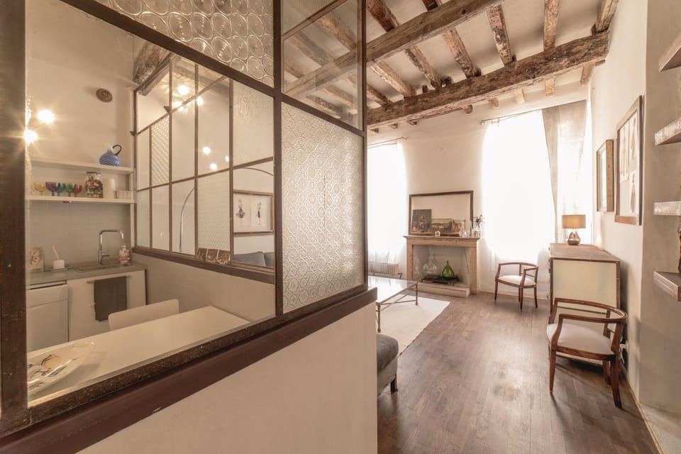 Living room, kitchen
