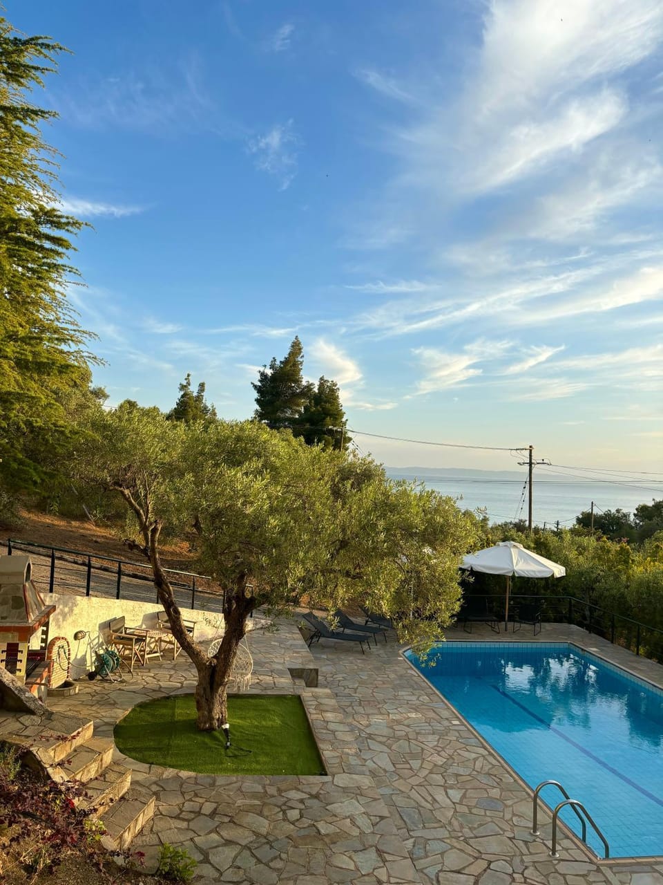 Natural landscape, Garden, Garden view, Pool view, Sea view, Swimming pool, sunbed