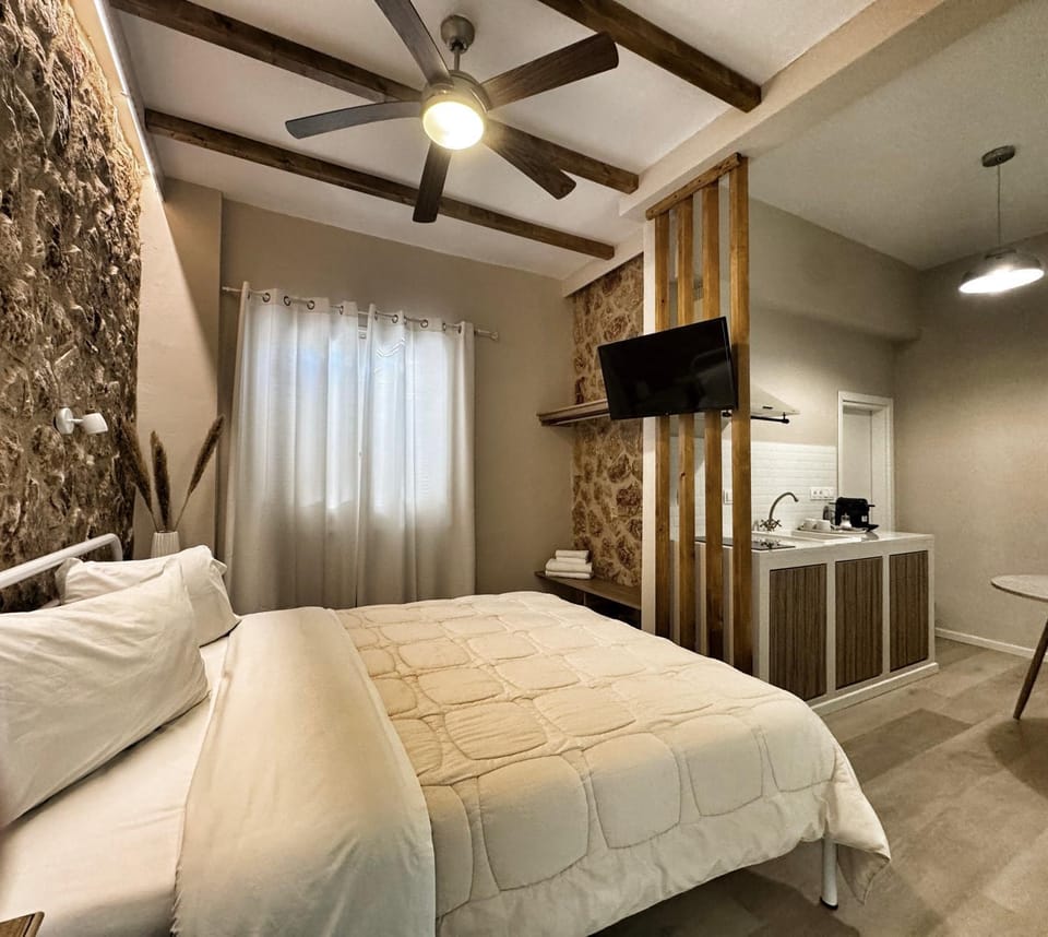 Bed, TV and multimedia, Kitchen or kitchenette, Photo of the whole room