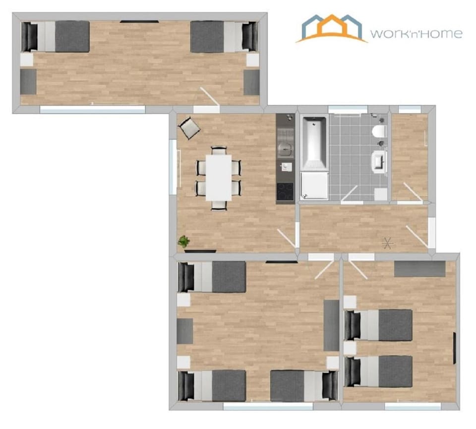 Photo of the whole room, Floor plan