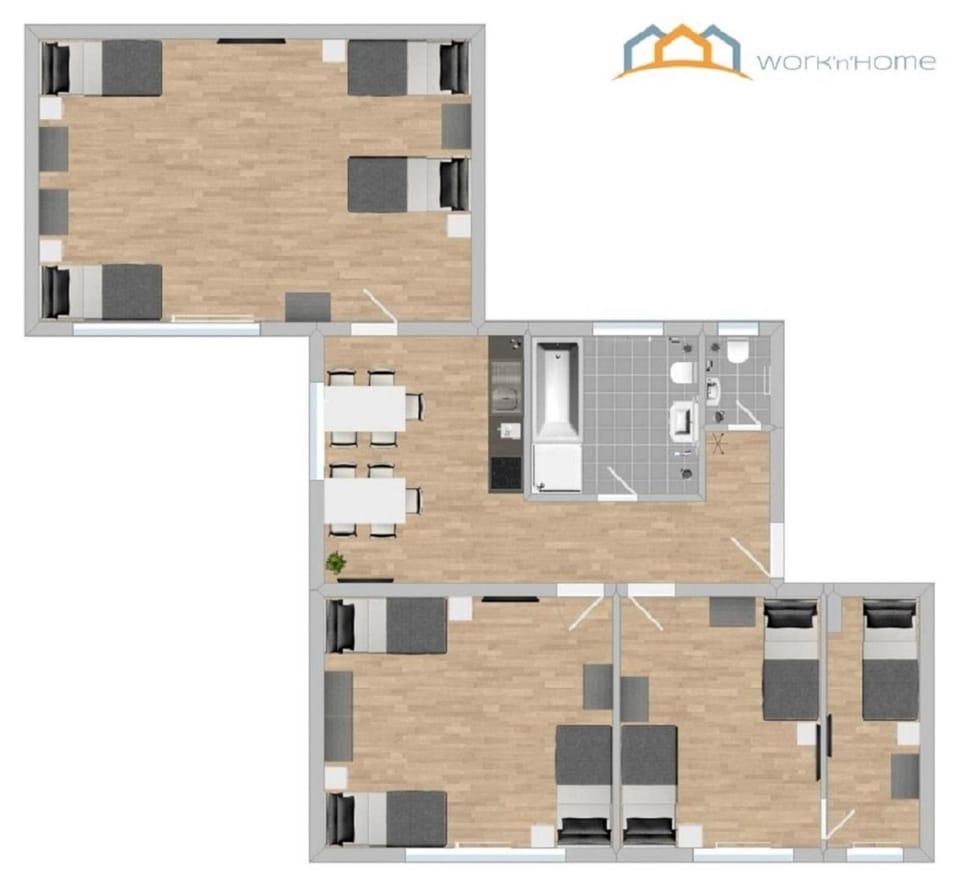 Photo of the whole room, Floor plan