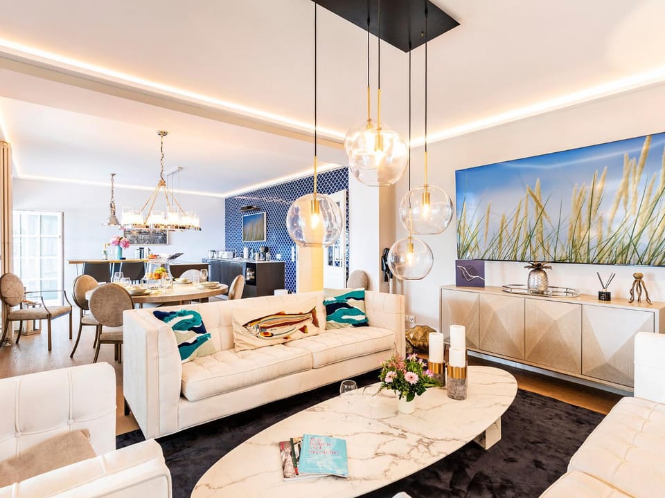 Living room, kitchen