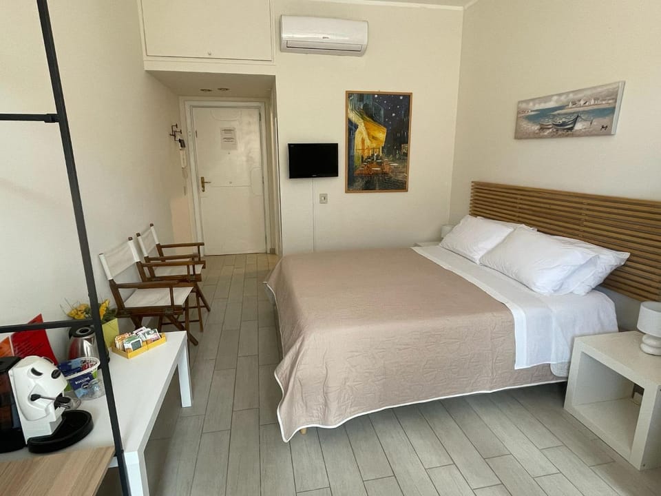 Bed, TV and multimedia, Coffee/tea facilities, Photo of the whole room, Bedroom, wardrobe, air conditioner