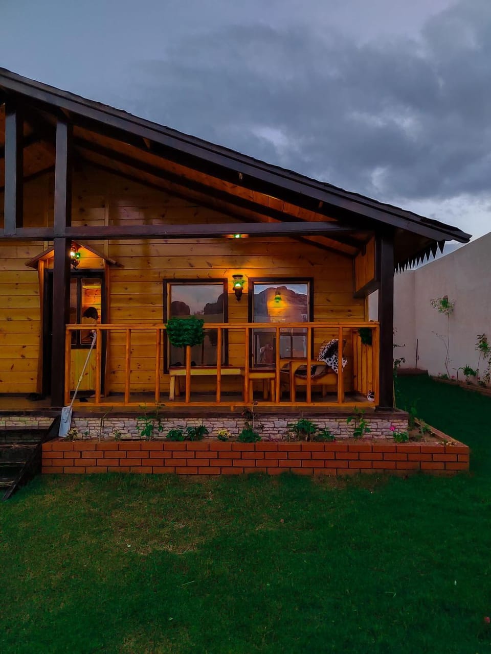 Property building, Patio, Night, Garden, Garden view